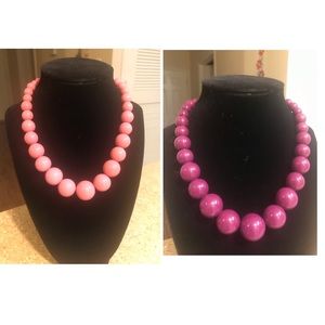 Pink and violet Necklaces with earrings